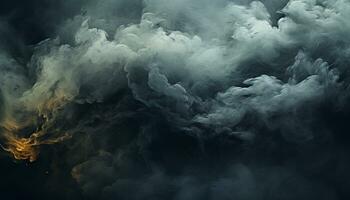 dramatisch lucht over- donker landschap, onheilspellend wolken creëren mysterie gegenereerd door ai foto
