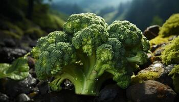 versheid van biologisch groenten, natuur gezond aan het eten, groen kleur overvloed gegenereerd door ai foto