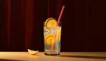versheid en citrus fruit combineren in een verfrissend zomer cocktail gegenereerd door ai foto