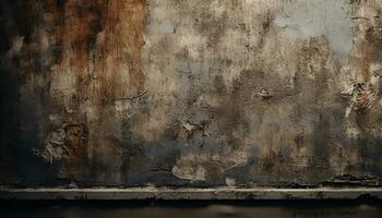 vuil oud muur met roestig beschadigd abstract gebrandschilderd grunge patroon gegenereerd door ai foto