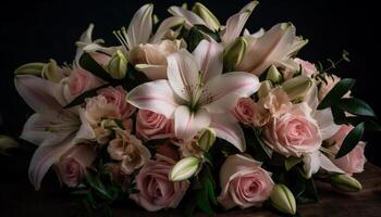 een levendig boeket van bloemen, een geschenk van natuur schoonheid gegenereerd door ai foto