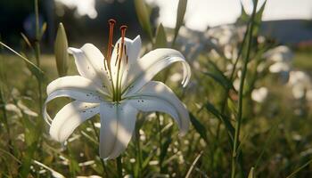 versheid van zomer, een single bloem bloesems in natuur elegantie gegenereerd door ai foto