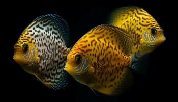 een levendig verzameling van tropisch vis zwemmen in de rif gegenereerd door ai foto