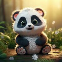 een schattig weinig panda foto