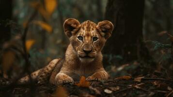 leeuw in de jungle foto