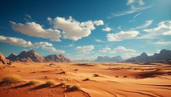 zand duin landschap, natuur schoonheid in dor Afrika extreem terrein gegenereerd door ai foto