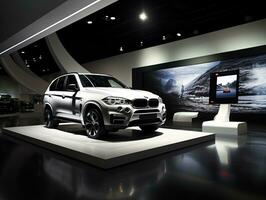 BMW x5 tentoonstelling. generatief ai foto