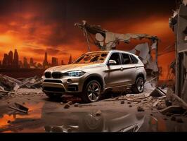 BMW x5 tentoonstelling. generatief ai foto