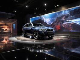 BMW x5 tentoonstelling. generatief ai foto