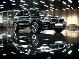 BMW x5 tentoonstelling. generatief ai foto