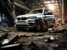 BMW x5 tentoonstelling. generatief ai foto