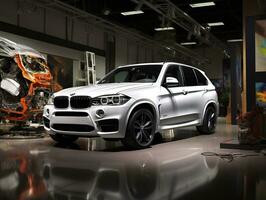 BMW x5 tentoonstelling. generatief ai foto