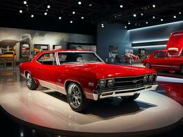 chevrolet malibu tentoonstelling. generatief ai foto