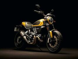 Ducati scrambler tentoonstelling. generatief ai foto