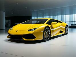 lamborghini hoeracan tentoonstelling. generatief ai foto