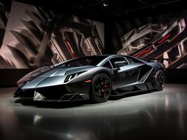 lamborghini reventon tentoonstelling. generatief ai foto