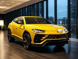 lamborghini urus tentoonstelling. generatief ai foto