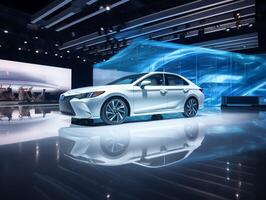 toyota camry tentoonstelling. generatief ai foto