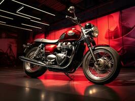 triomf bonneville t120 tentoonstelling. generatief ai foto