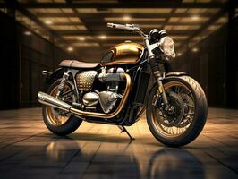 triomf bonneville t120 tentoonstelling. generatief ai foto