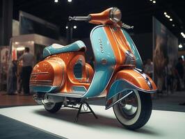 vespa tentoonstelling. generatief ai foto