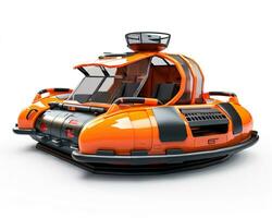 hovercraft Aan wit achtergrond. generatief ai foto