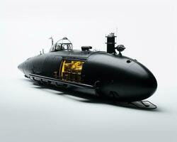 Onderzoek onderzeeër Aan wit achtergrond. generatief ai foto