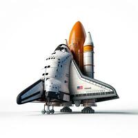 ruimte shuttle Columbia Aan wit achtergrond. generatief ai foto