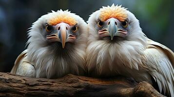 foto van Hart smelten twee gieren met een nadruk Aan uitdrukking van liefde. generatief ai