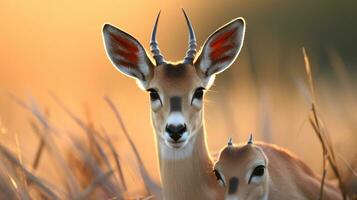 foto van Hart smelten twee impala's met een nadruk Aan uitdrukking van liefde. generatief ai