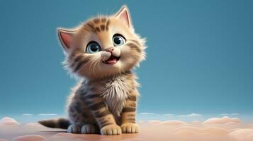 een schattig weinig kat in Disney tekenfilm stijl. generatief ai foto