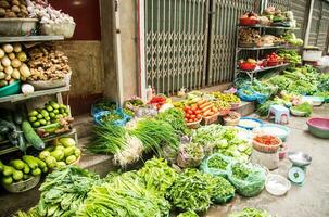 vers groente, vers markt, vietnam levensstijl foto