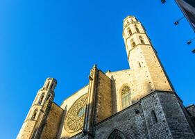 facade van de de kerstman Maria del bederven basiliek kerk in el geboren, Barcelona, Catalonië, Spanje foto