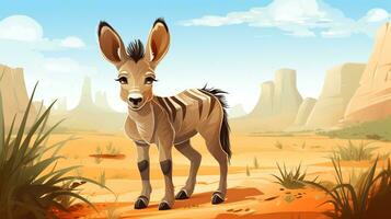 een schattig weinig zonkey in vector stijl. generatief ai foto