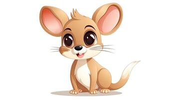 een schattig weinig kangoeroe Rat in vector stijl. generatief ai foto