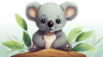 een schattig weinig koala in vector stijl. generatief ai foto