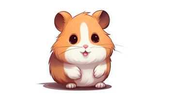 een schattig weinig hamster in vector stijl. generatief ai foto