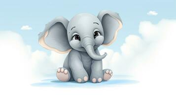 een schattig weinig olifant in vector stijl. generatief ai foto