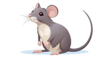 een schattig weinig kuif- Rat in vector stijl. generatief ai foto