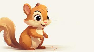 een schattig weinig chipmunk in vector stijl. generatief ai foto