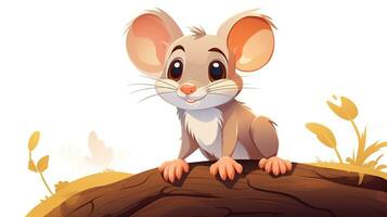een schattig weinig kuif- Rat in vector stijl. generatief ai foto