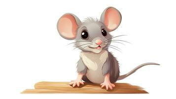 een schattig weinig kuif- Rat in vector stijl. generatief ai foto