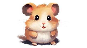 een schattig weinig hamster in vector stijl. generatief ai foto