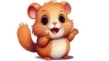 een schattig weinig hamster in vector stijl. generatief ai foto