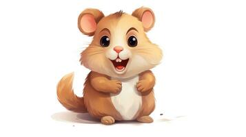 een schattig weinig hamster in vector stijl. generatief ai foto