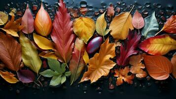 een kleurrijk Scherm van bladeren met de woord foto