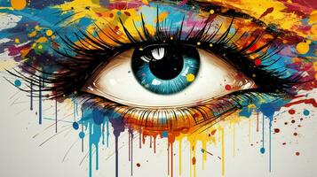 abstract oog portret kleuren geklater creativiteit spectrum foto