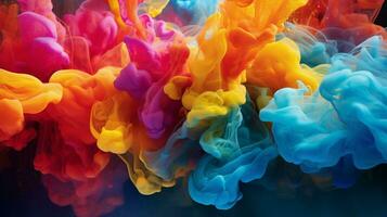 abstract inkt verf beweging creëert levendig onderwater- foto