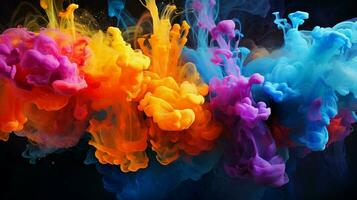 abstract inkt verf beweging creëert levendig onderwater- foto