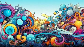 abstract multi gekleurde illustratie van levendig fractal foto